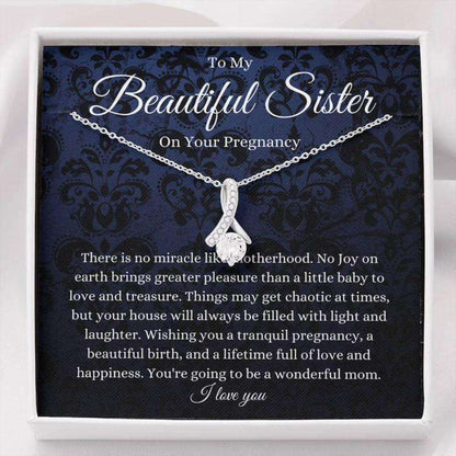 Sister Necklace, Sister Pregnancy Necklace, Gift For Mom To Be, Expecting Mom Gifts For Mom To Be (Future Mom) Rakva