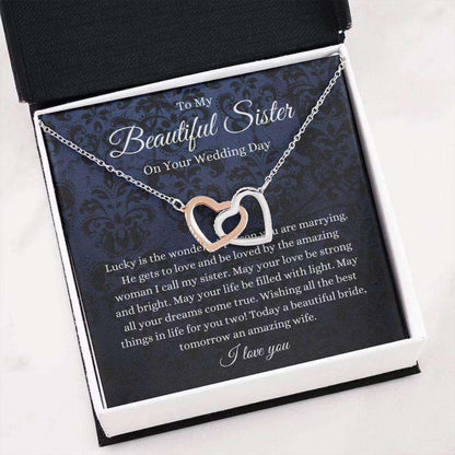 Sister Necklace, Sister Wedding Day Necklace Gift, To Bride From Sister Necklace Gift For Bride Rakva