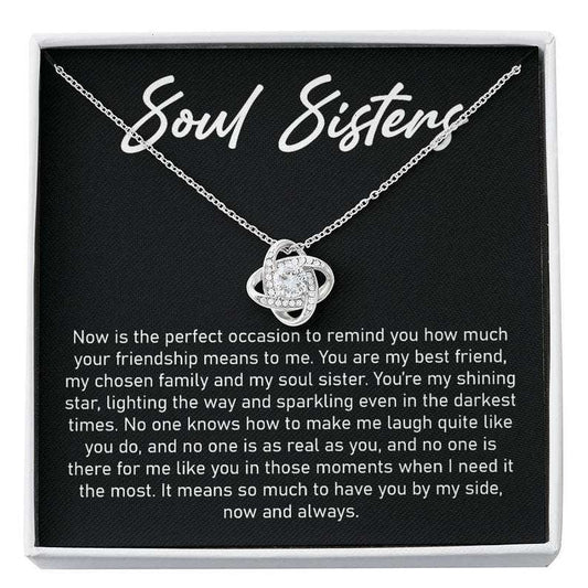 Sister Necklace, Soul Sister Gift, Soul Sister Necklace, Best Friend Gift, Best Friend Necklace, Friend Love Knot Necklace Gifts For Friend Rakva