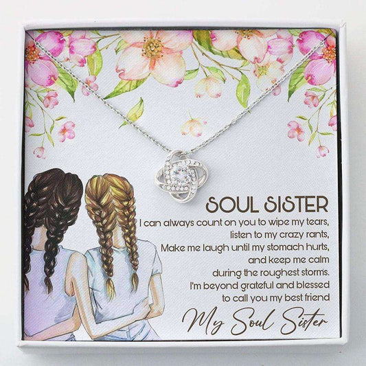 Sister Necklace “ Soul Sister Necklace Gift “ Love Knot Necklace Gifts For Friend Rakva