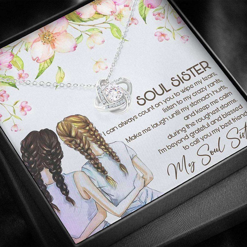 Sister Necklace “ Soul Sister Necklace Gift “ Love Knot Necklace Gifts For Friend Rakva