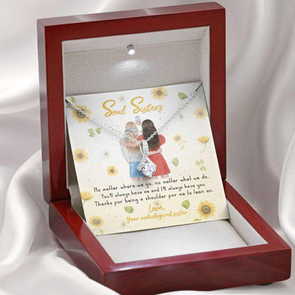 Sister Necklace, Soul Sister Necklace: Shoulder For Me To Lean On,Girls And Sunmessage Card Gifts for Sister Rakva