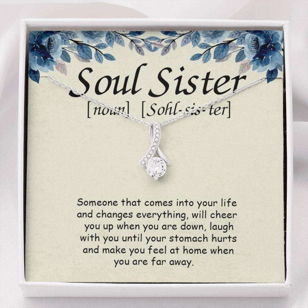 Sister Necklace, Soul Sisters Alluring Necklace, Christmas Soul Sister Gift, Unbiological Sister Gift, Soul Sisters Jewelry Gifts for Sister Rakva