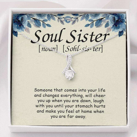 Sister Necklace, Soul Sisters Alluring Necklace, Christmas Soul Sister Gift, Unbiological Sister Gift, Soul Sisters Jewelry Gifts for Sister Rakva