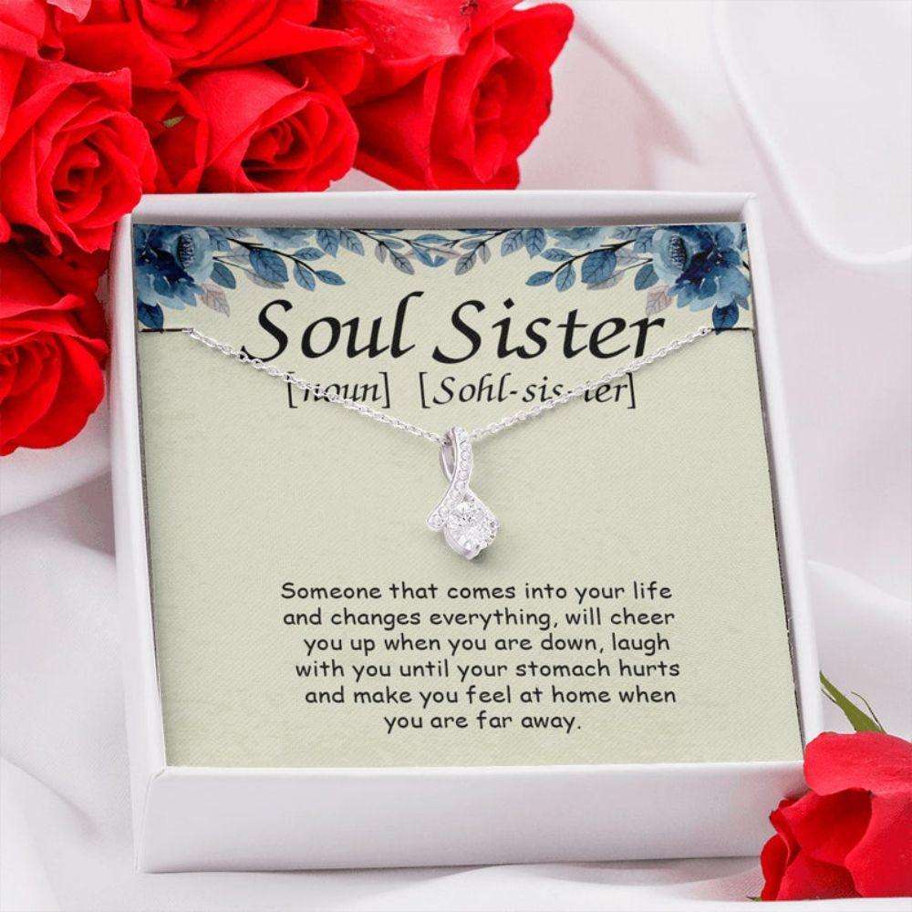 Sister Necklace, Soul Sisters Alluring Necklace, Christmas Soul Sister Gift, Unbiological Sister Gift, Soul Sisters Jewelry Gifts for Sister Rakva