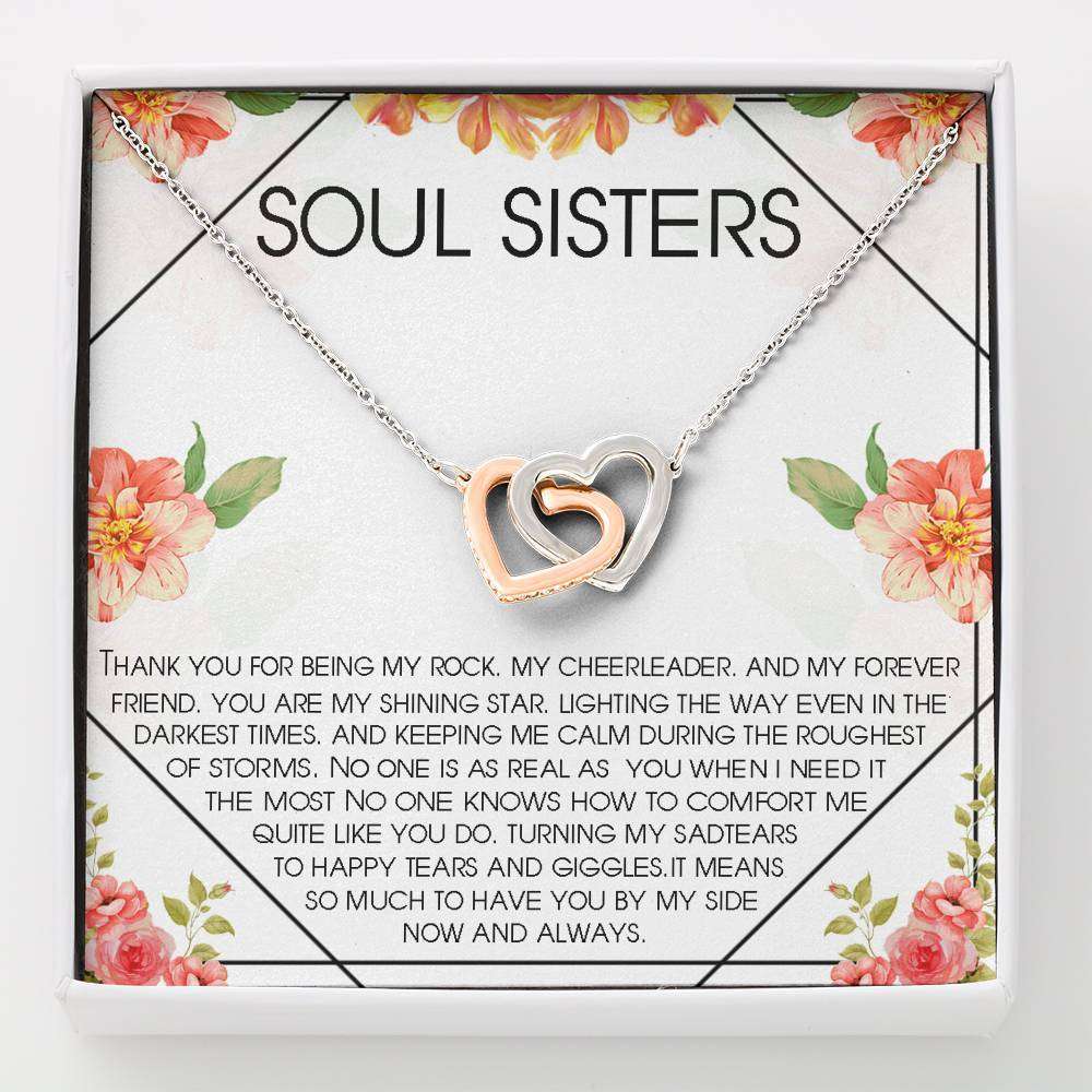 Sister Necklace, Soul Sisters Necklace Gift: Best Friend Gift Long Distance, Friends Forever Gifts For Friend Rakva