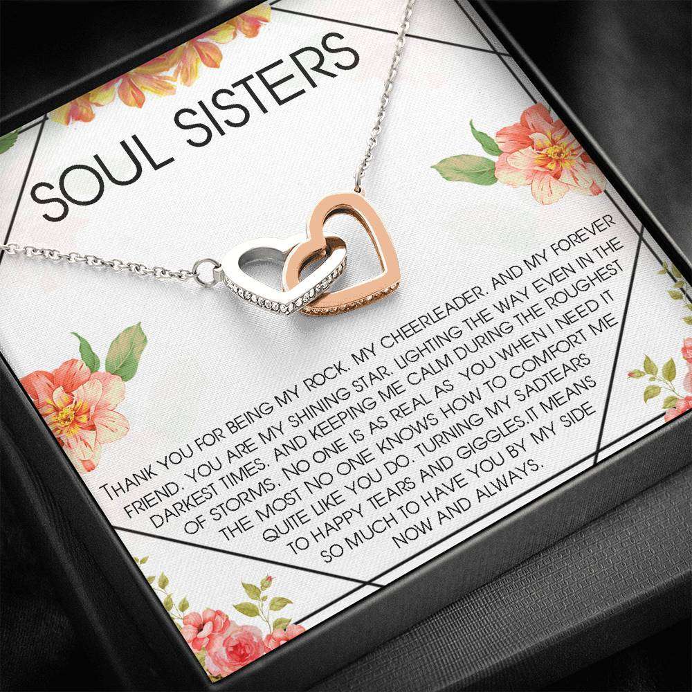 Sister Necklace, Soul Sisters Necklace Gift: Best Friend Gift Long Distance, Friends Forever Gifts For Friend Rakva