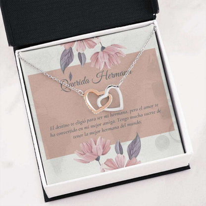 Sister Necklace, Spanish Sister Gift “ Regalo Joya Hermana “ Latina Sister Necklace “ Spanish Hermana Love “ Collar De Corazon Gift For Bride Rakva