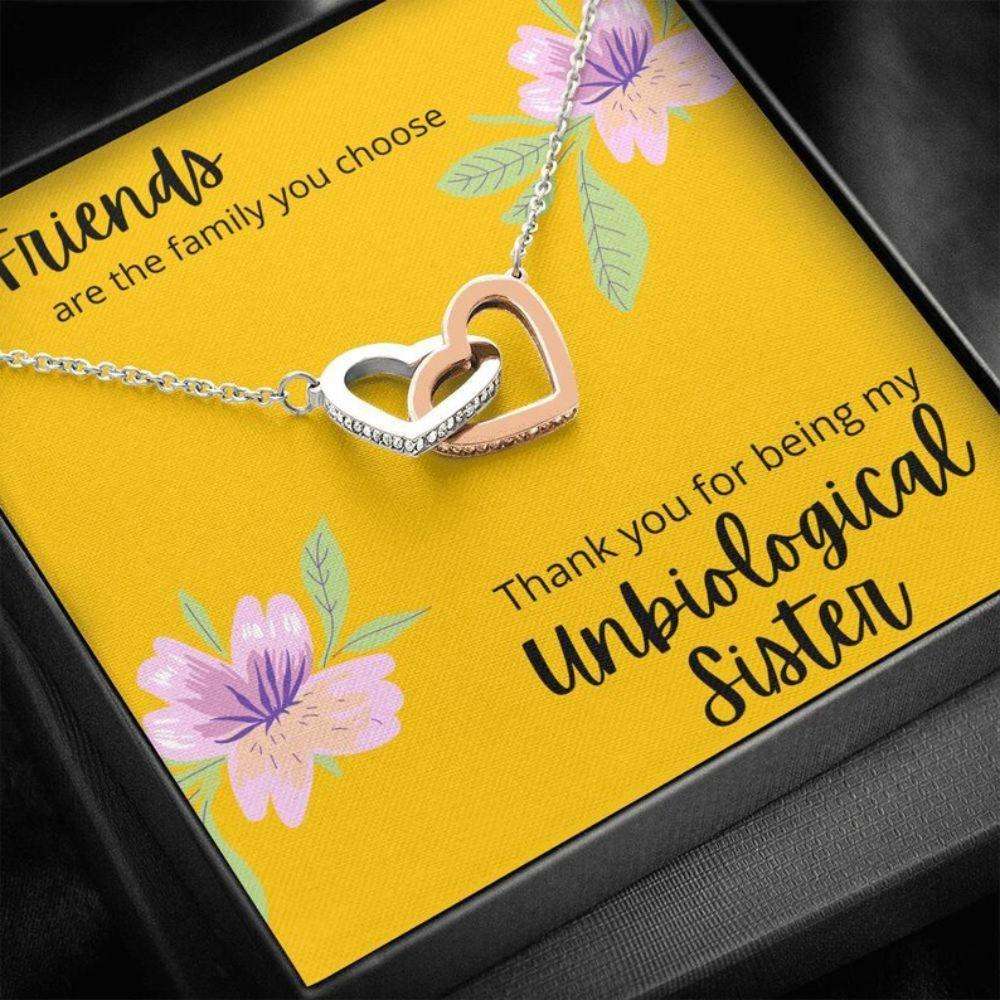 Sister Necklace, Thank You For Being My Unbiological Sister Necklace Gift Gifts For Friend Rakva