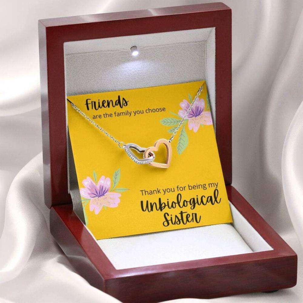 Sister Necklace, Thank You For Being My Unbiological Sister Necklace Gift Gifts For Friend Rakva