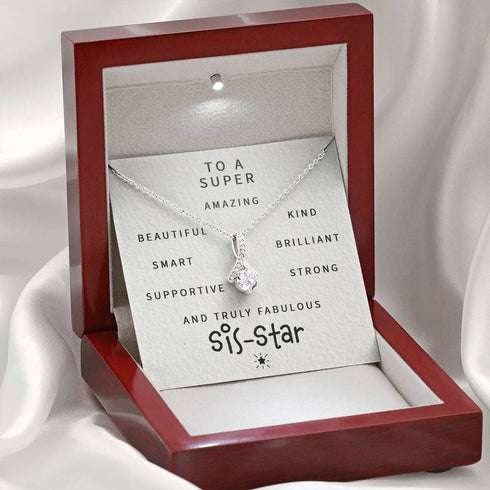 Sister Necklace, To A Super Amazing Fabulous Sis-Star “ Alluring Beauty Necklace Gifts For Friend Rakva