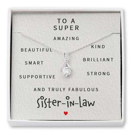 Sister Necklace, To A Super Amazing Sister-In-Law “ Alluring Beauty Necklace Gifts For Friend Rakva