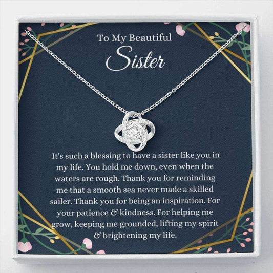 Sister Necklace, To My Beautiful Sister Necklace, Birthday Christmas Gift For Little Sister Big Sister Gifts For Friend Rakva