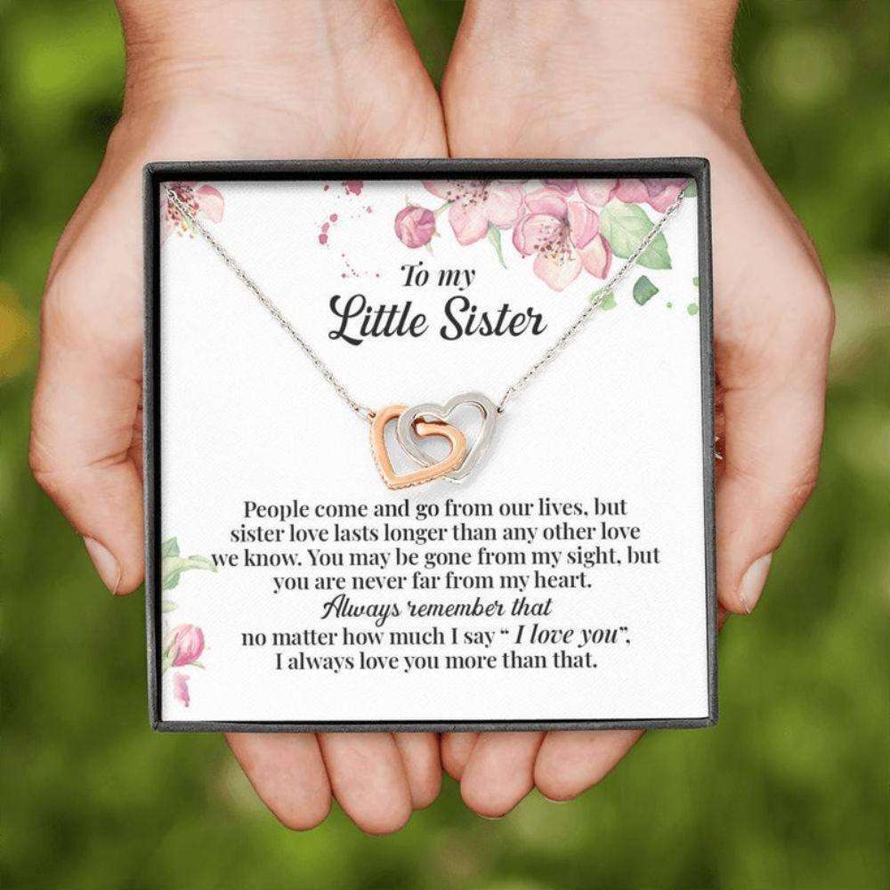 Sister Necklace, To My Little Sister Necklace Gift, Gift For Little Sister From Big Sister, Sister Birthday Christmas Gift Gifts For Friend Rakva