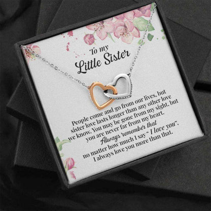 Sister Necklace, To My Little Sister Necklace Gift, Gift For Little Sister From Big Sister, Sister Birthday Christmas Gift Gifts For Friend Rakva