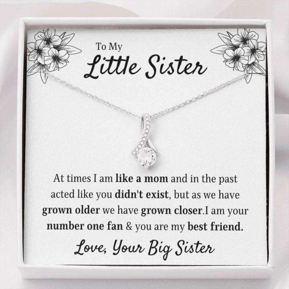 Sister Necklace, To My Little Sister Your Fan Alluring Beauty Necklace Gift Gifts For Friend Rakva