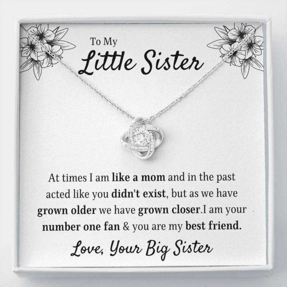 Sister Necklace, To My Little Sister Œyour Fan” Love Knot Necklace Best Friends Bestie Gift Gifts For Friend Rakva