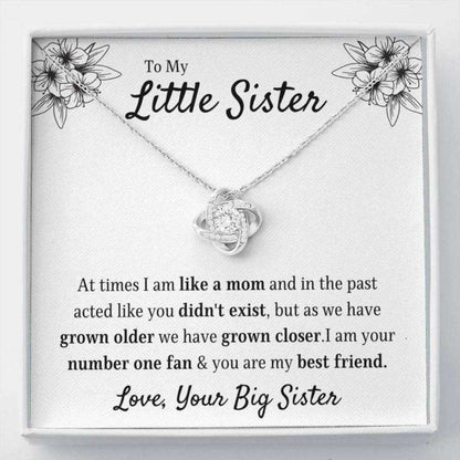 Sister Necklace, To My Little Sister Œyour Fan” Love Knot Necklace Best Friends Bestie Gift Gifts For Friend Rakva