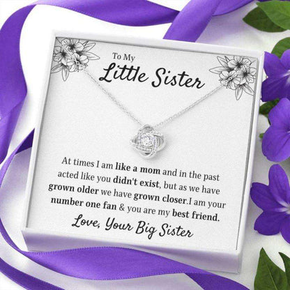 Sister Necklace, To My Little Sister Œyour Fan” Love Knot Necklace Best Friends Bestie Gift Gifts For Friend Rakva