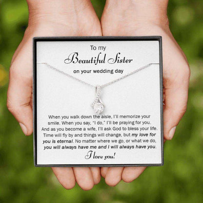 Sister Necklace, To My Sister Gift On Your Wedding Day, Wedding Necklace For Sister, Necklace For Bride From Sister, Brother To Sister Gift Gifts for Sister Rakva