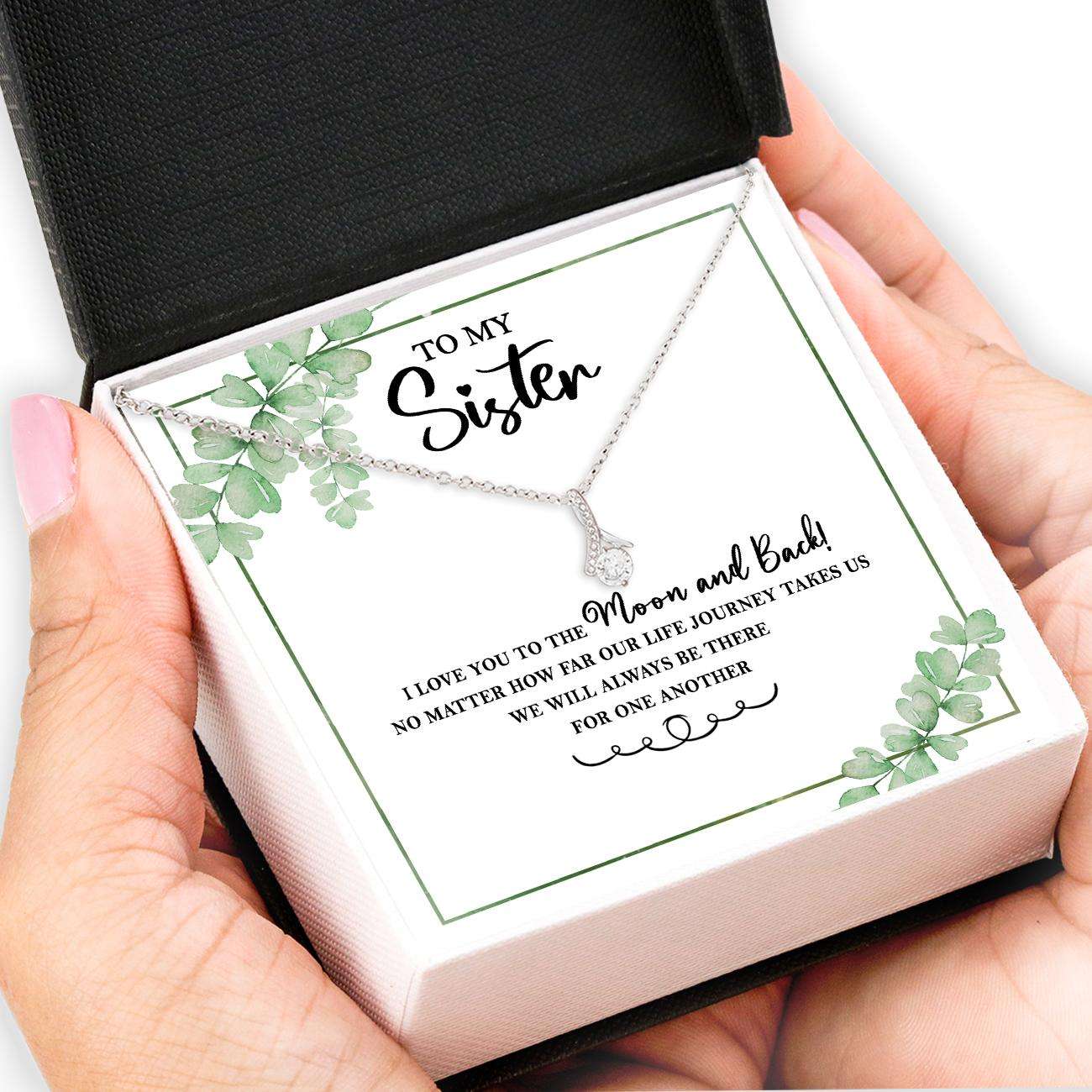 Sister Necklace, To My Sister Message Card “ Alluring Beauty Necklace “ Jewelry For Sister Gifts V1 Gifts For Friend Rakva