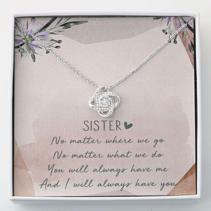 Sister Necklace, To My Sister My Best Friend “ Love Knots Necklace Gifts for Sister Rakva