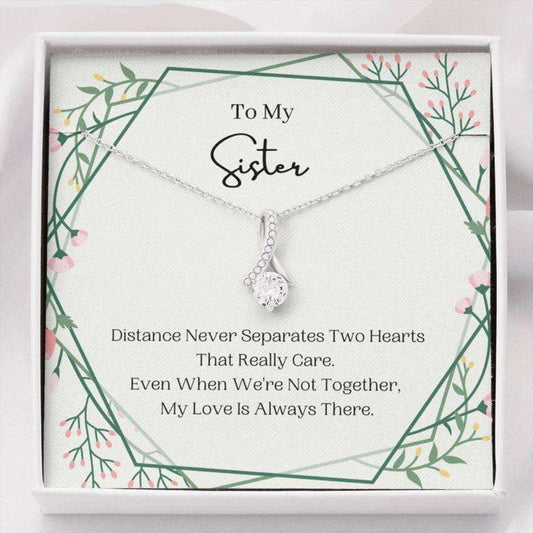 Sister Necklace, To My Sister Necklace, Distance Never Separates, Birthday Gift For Sister Gifts For Friend Rakva