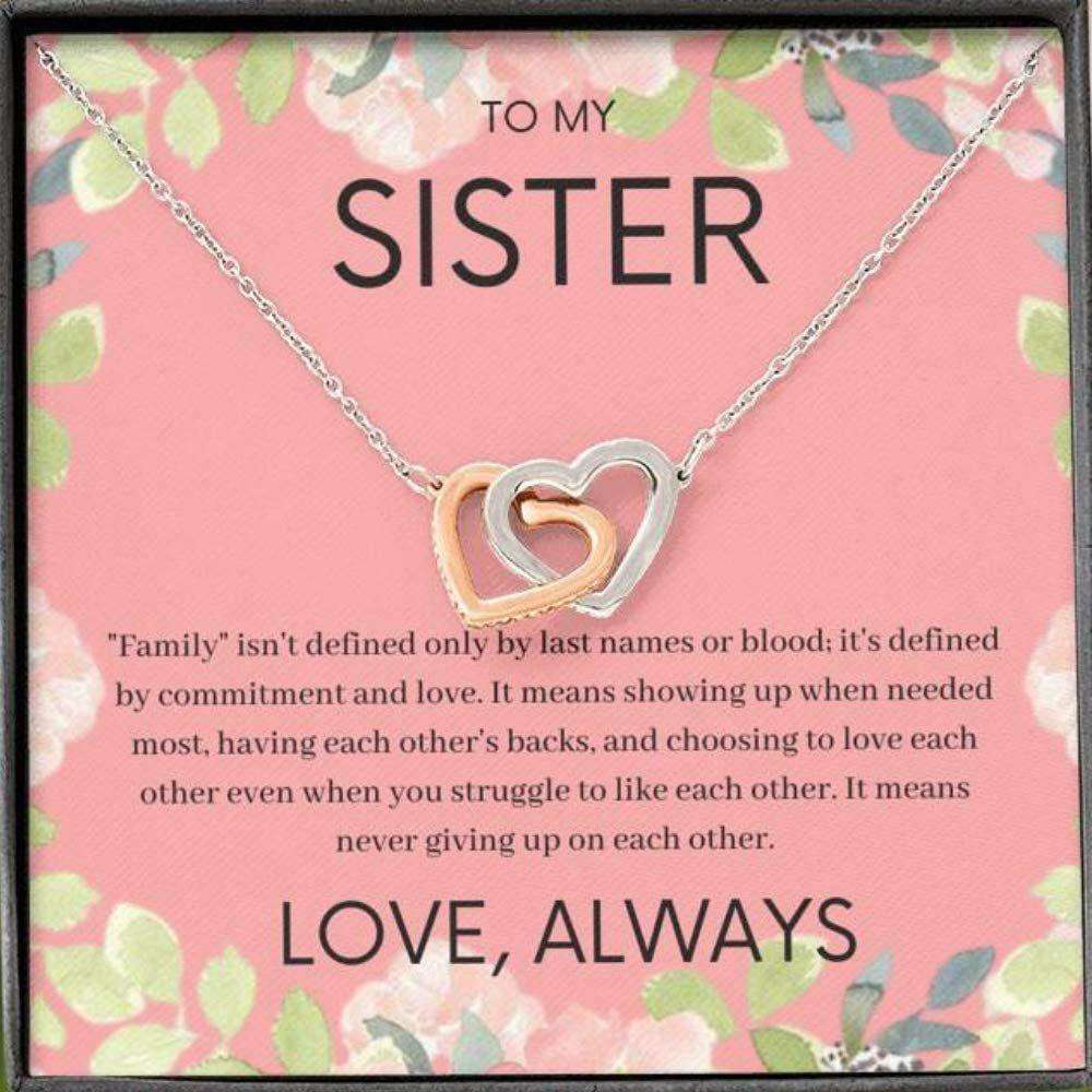 Sister Necklace, To My Sister Necklace Gift “ Defined By Commitment And Love Gifts For Friend Rakva