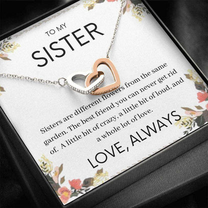 Sister Necklace, To My Sister Necklace Gift “ Flowers From The Same Gard Gifts For Friend Rakva