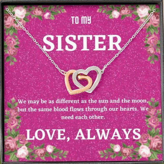 Sister Necklace, To My Sister Necklace Gift “ We May Be As Different “ Adorable Necklace Gifts For Friend Rakva