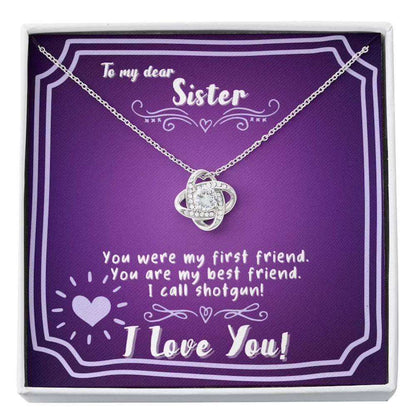 Sister Necklace, To My Sister Necklace “ My First Best Friend Card And Love Knot Necklace Gifts For Friend Rakva