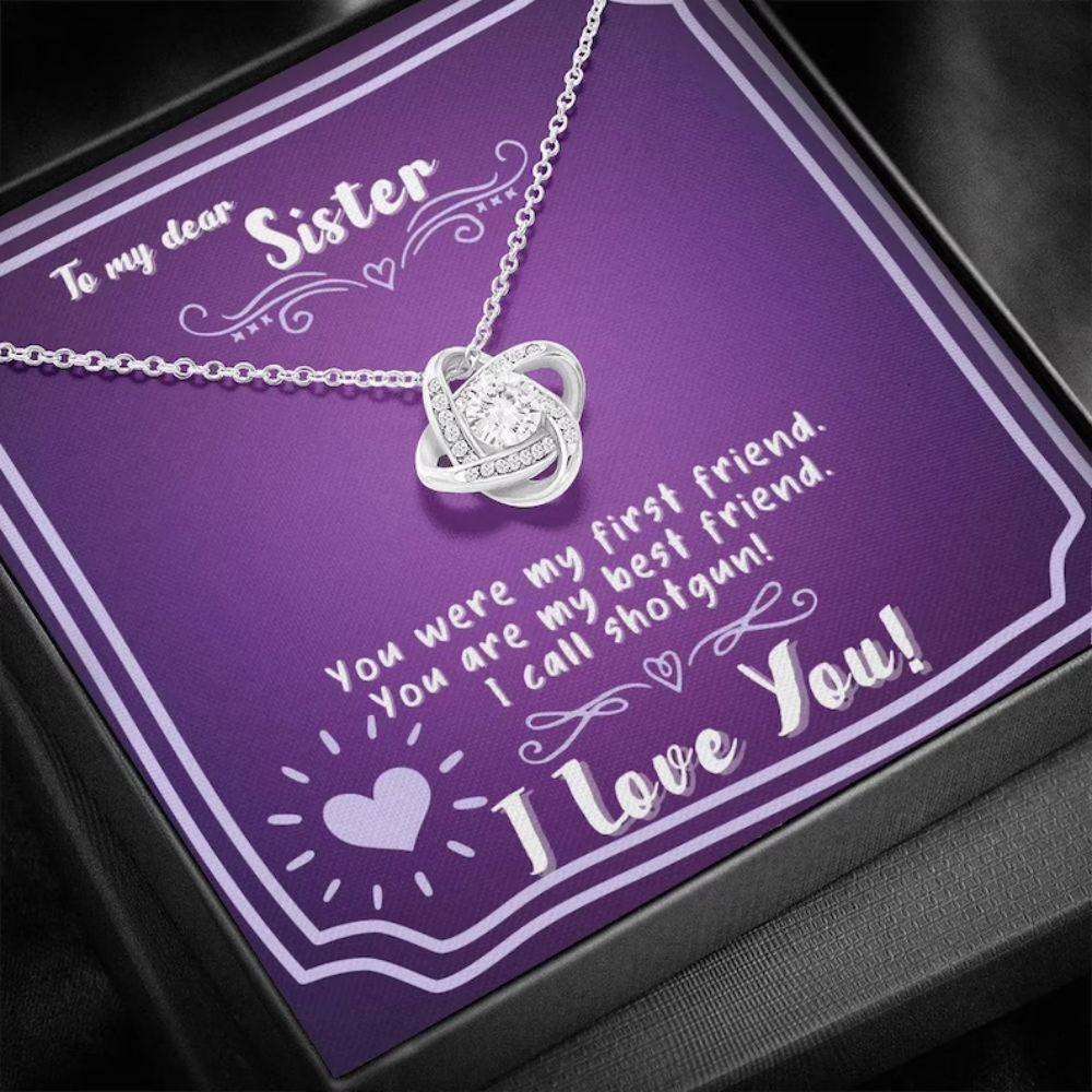 Sister Necklace, To My Sister Necklace “ My First Best Friend Card And Love Knot Necklace Gifts For Friend Rakva