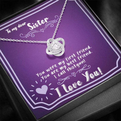 Sister Necklace, To My Sister Necklace “ My First Best Friend Card And Love Knot Necklace Gifts For Friend Rakva