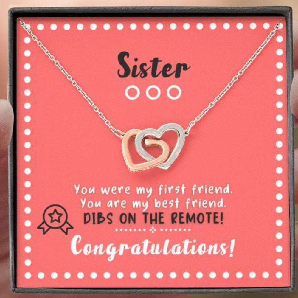 Sister Necklace, To My Sister Necklace “ My First Best Friend Congratulations Necklace Gifts For Friend Rakva