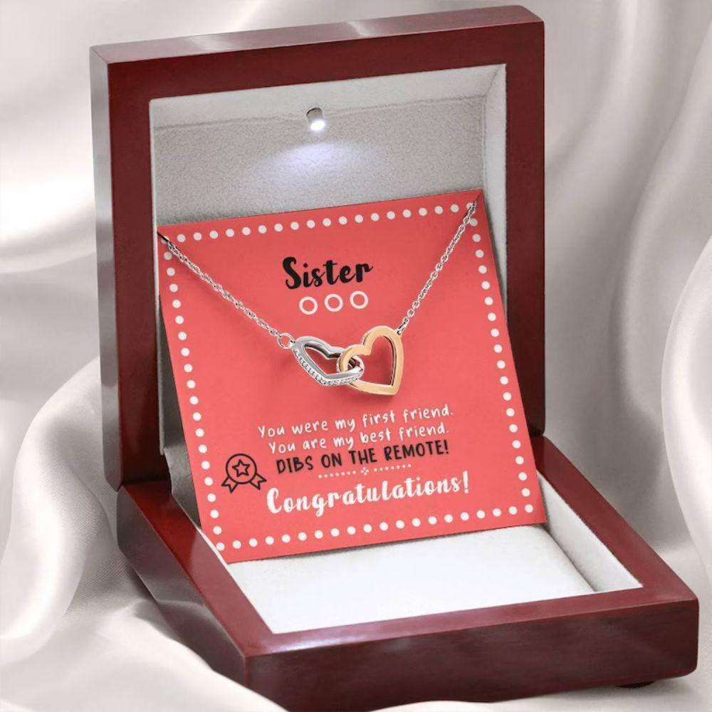 Sister Necklace, To My Sister Necklace “ My First Best Friend Congratulations Necklace Gifts For Friend Rakva