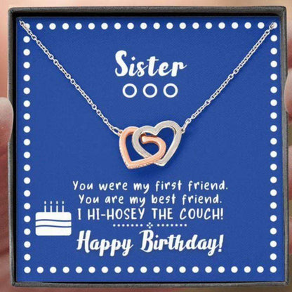 Sister Necklace, To My Sister Necklace “ My First Best Friend Happy Birthday Necklace Gifts For Friend Rakva