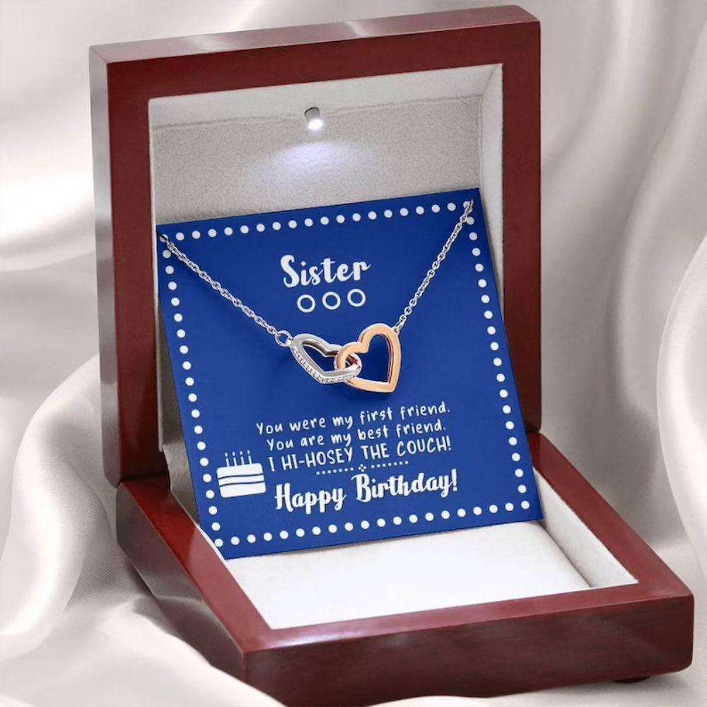 Sister Necklace, To My Sister Necklace “ My First Best Friend Happy Birthday Necklace Gifts For Friend Rakva