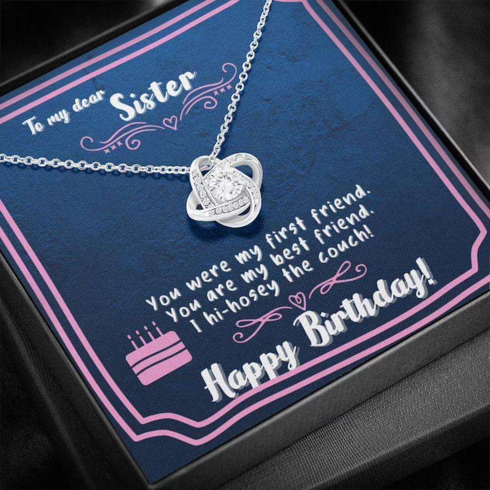 Sister Necklace, To My Sister Necklace “ My First Best Friend Happy Birthday Necklace Gifts For Friend Rakva