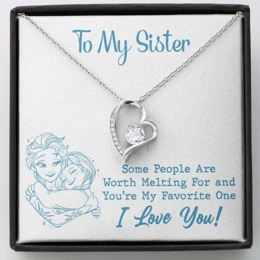 Sister Necklace, To My Sister Necklace Worth Melting Hug Sky Blue Heart Necklace Gift Gifts For Friend Rakva