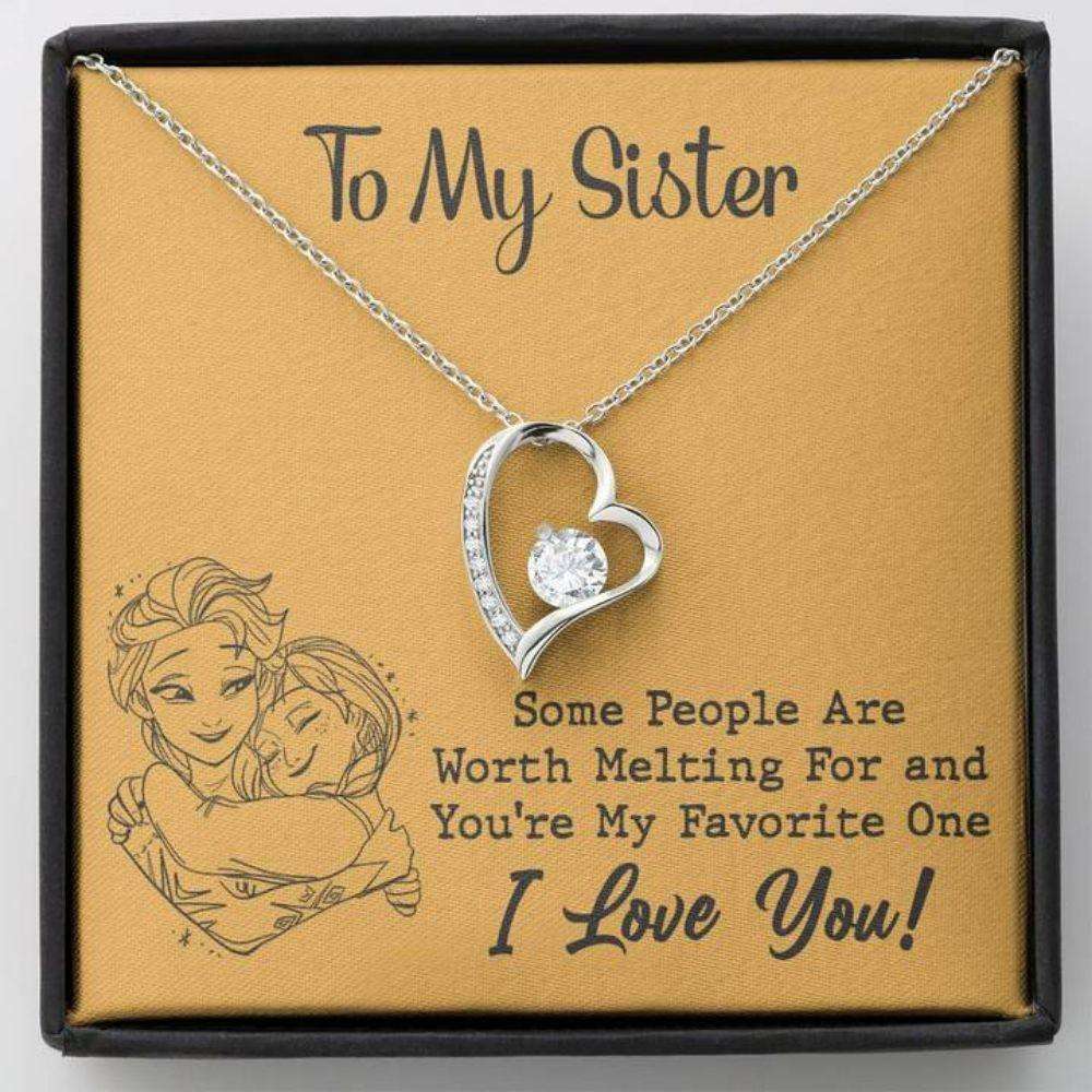 Sister Necklace, To My Sister Necklace Worth Melting Hug Yellow Heart Necklace Gift Gifts For Friend Rakva