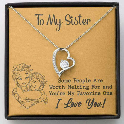 Sister Necklace, To My Sister Necklace Worth Melting Hug Yellow Heart Necklace Gift Gifts For Friend Rakva