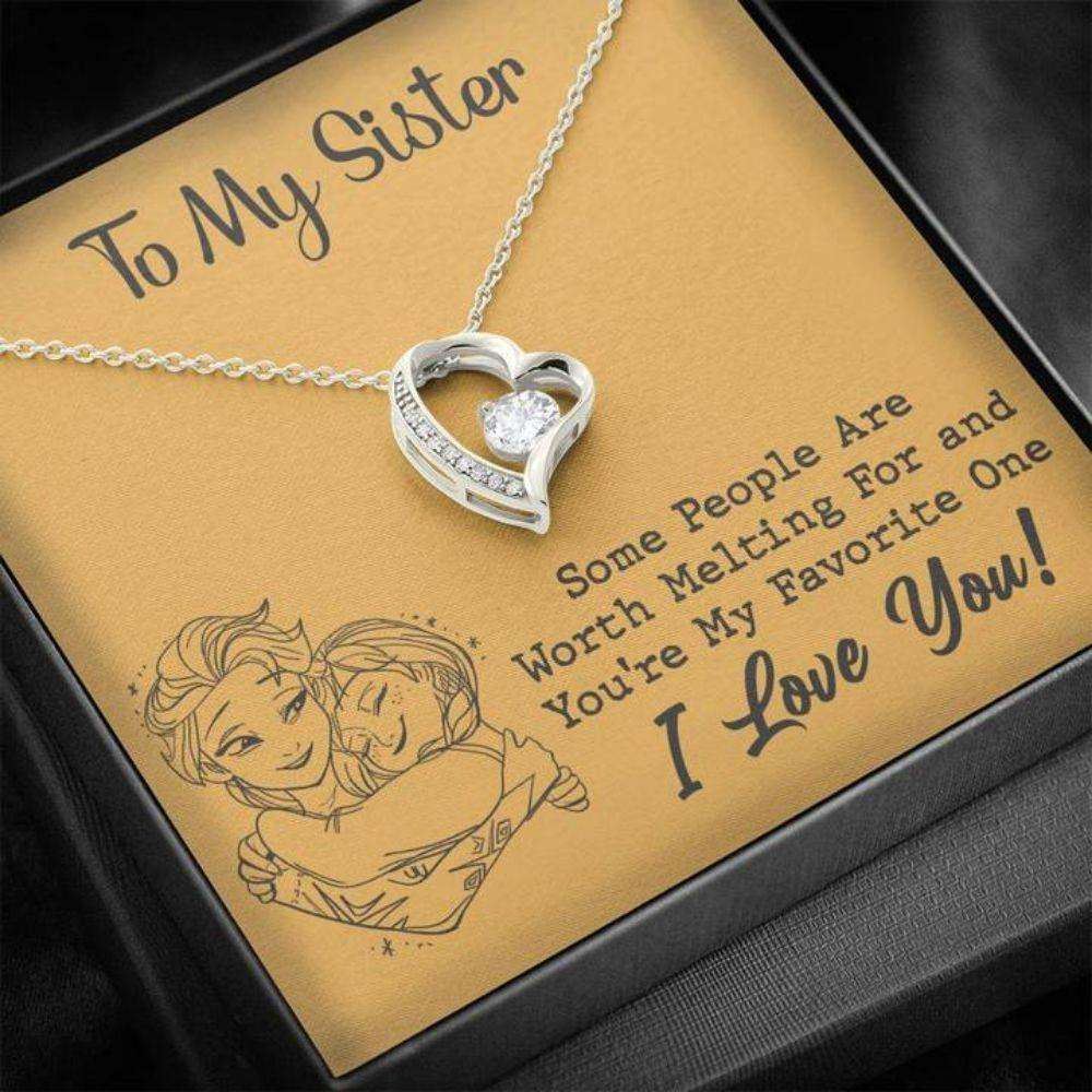 Sister Necklace, To My Sister Necklace Worth Melting Hug Yellow Heart Necklace Gift Gifts For Friend Rakva