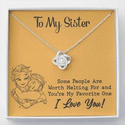 Sister Necklace, To My Sister Necklace Worth Melting Hug Yellow Love Knot Necklace Gift Gifts For Friend Rakva