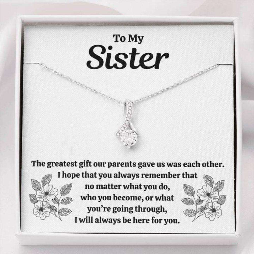 Sister Necklace, To My Sister Necklace Œour Parents” Alluring Beauty Necklace Gift Gifts For Friend Rakva