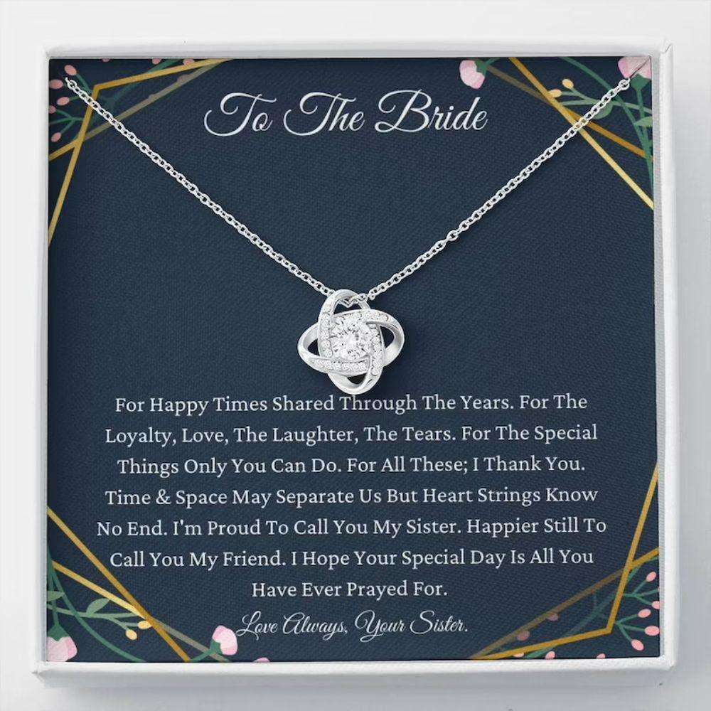 Sister Necklace, To My Sister On Your Wedding Day Necklace Gift From Sister, To Bride Necklace From Little Sister Big Sister Gift For Bride Rakva