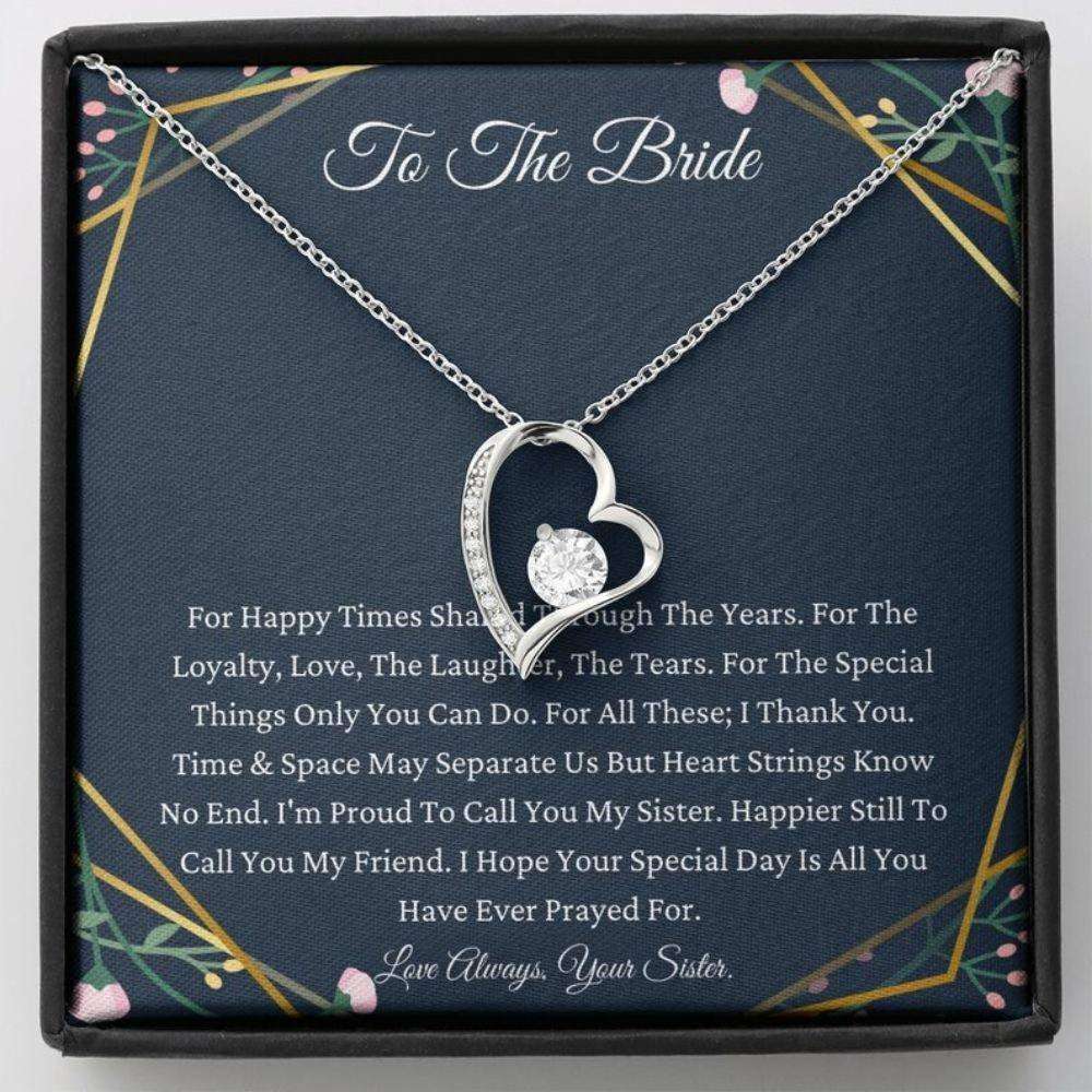 Sister Necklace, To My Sister On Your Wedding Day Necklace Gift From Sister, To Bride Necklace From Little Sister Big Sister Gift For Bride Rakva