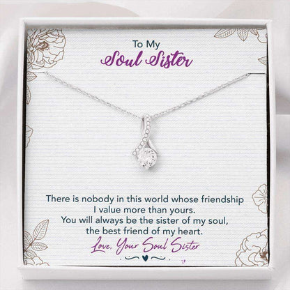 Sister Necklace, To My Soul Sister Necklace, Best Friend Bff Bestie Unbiological Sister Necklace Gifts For Friend Rakva