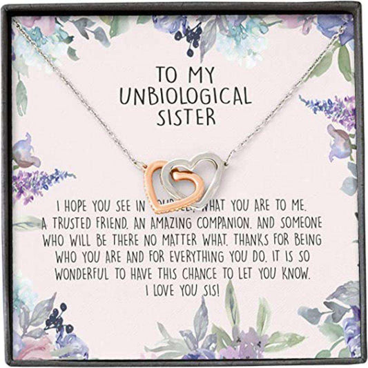 Sister Necklace, To My Unbiological Sister Flower Trusted Friend Amazing Companion Necklace Gifts For Friend Rakva