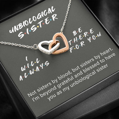 Sister Necklace, To My Unbiological Sister “ Interlocking Necklace Gifts for Sister Rakva