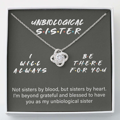 Sister Necklace, To My Unbiological Sister “ Love Knots Necklace Gifts for Sister Rakva